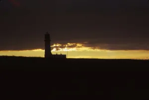 Historic Lighthouses UK Drucke: Flamborough Head, Lighthouse at Evening, 20th century. Artist: CM Dixon