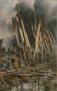 WWI Artwork Drucke: In Flanders; The Yser offensive (1917)