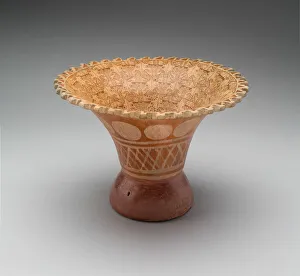 Abstract Art Patterns Drucke: Flaring Bowl with Repeating Pattern of Abstract Figures, 100 B. C. / A. D. 500