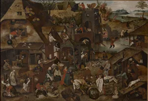 Flämische Sprichwörter, 1607. Schöpfer: Brueghel, Pieter der Jüngere (1564-1638)