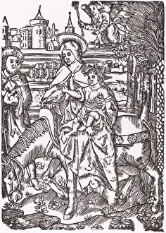 Sixteenth Century Christian Art Drucke: The Flight to Egypt. Creator: Unknown