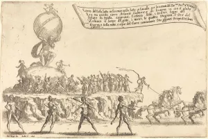Horse Drawn Transport Drucke: The Float of the Sun, 1616. Creator: Jacques Callot