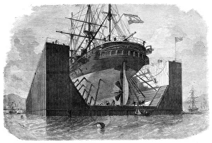 British Civil Engineering Drucke: Floating pontoons or dock prepared by Messrs