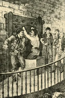 London Cityscape Engraving Drucke: Flogging at the Old Bailey, 1809, (1925). Creator: Unknown