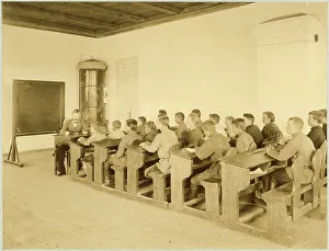 Black And White Classroom Photos Drucke: Top floor. I class, 1898. Creator: Unknown