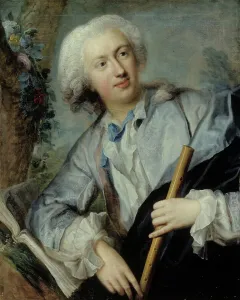 Finnish National Gallery Artwork Drucke: Fluteplayer, 1734. Creator: Lorens Pasch the Elder