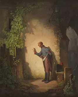 Carl Spitzweg Paintings Drucke: The Flycatcher, 1848