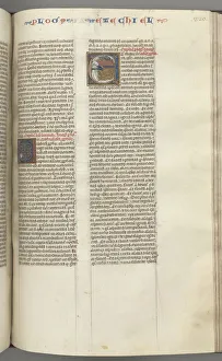 Vollstreckung 320v., Ezechiël mit historiierter Anfangsinitiale 'E', schlafender Ezechiël in seiner Vision der vier Tiere
