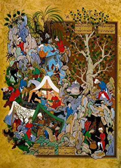 Abbildung Drucke: Blatt aus dem Werk 'Haft Awrang' ('Sieben Thronen') von Jami