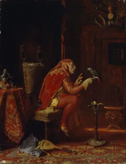 Ein Narr mit Parakeet, 1875