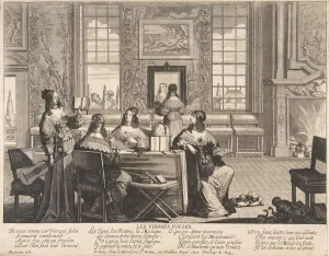 Abraham Bosse Etching Drucke: The Foolish Virgins Conversing, ca. 1635. Creator: Abraham Bosse