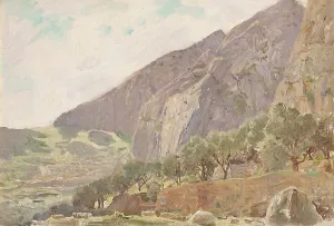 Greek Mountain Range Drucke: Foothills of Parnassus, Delphi, Greece, 1912. Creator: Anna Richards Brewster
