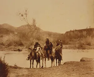 Apache Tribe Images Drucke: At the ford-Apache, c1903. Creator: Edward Sheriff Curtis