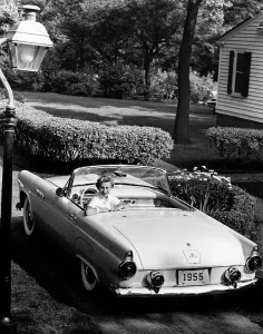 Black And White Automobiles Drucke: Ford Thunderbird, 1955