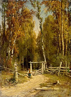 Fine Art Oil Canvas Drucke: At the Forest Edge, 1871