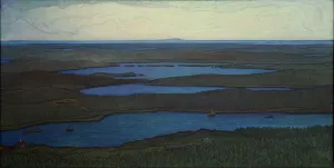 Oil On Canvas Realism Art Drucke: Over Forest and Lake, 1908