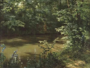 Russian Landscape Painting Drucke: Forest River. Creator: Myasoedov, Grigori Grigoryevich (1834-1911)