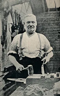Industrial Manufacturing Process Drucke: Forging a Blade, c1917