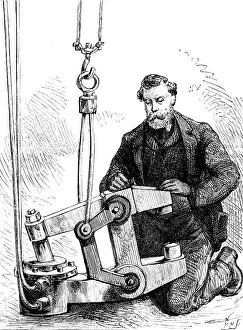 Forth Bridge Drucke: The Forth Bridge: hydraulic riveting machine