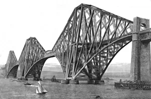Victorian Era Railway Infrastructure Drucke: The Forth Road Bridge; To be opened by H