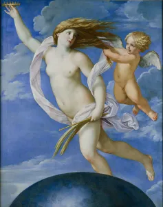 Bolognese School Paintings Drucke: Fortuna with a crown