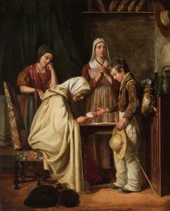 Neoclassicism Oil On Canvas Drucke: Fortune Teller, 1839. Creator: Populus, Jean-Louis (1807-1859)