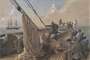 Brunel Engineering Drucke: Forward Deck of the Great Eastern Cleared for the First Attempt to Grapple... 1865-66