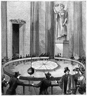 Bilder Datiert 2006 März: Foucault nutzt seinen Pendel zur Demonstration der Rotationsbewegung der Erde in Paris im Jahr 1851