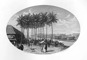 Gründung von Batavien, Java und Niederländische Ostindien im Jahr 1619 (um 1870), Künstler: J.H. Rennefeld