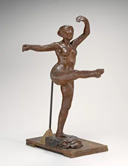 Ballet Dancer Pose Drucke: Fourth Position Front, on the Left Leg, c. 1885 / 1890. Creator: Edgar Degas