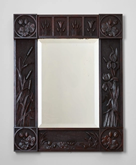 Heritage Art In America Drucke: Framed mirror, about 1880. Creator: Emma Harter Sweetser