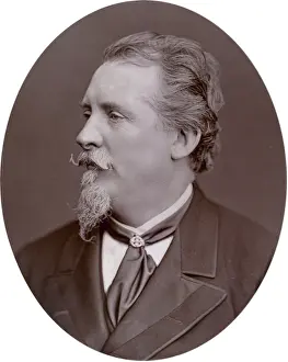 Bearded Male Portrait Drucke: Frederick Goodall, painter, 1878. Creator: Lock & Whitfield