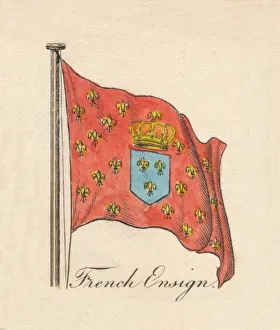 Red And White Flag Drucke: French Ensign, 1838