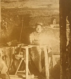 French Soldier Drucke: French soldier underground, c1914-c1918