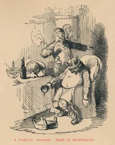 English Royalty History Drucke: A frightful Example. Death of Hardicanute, c1860, (c1860). Artist: John Leech