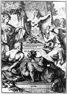 Anton Van Leeuwenhoek Drucke: Frontispiece of Ontledigen en Ondekkigen... Brieven by Anton van Leeuwenhoek, 1686