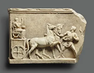 Greek Archaeological Finds Drucke: Furniture Support with a Statue Procession, about 50 BC. Creator: Unknown