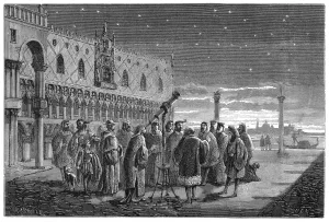 Galilei zeigt sein Fernglas in Venedig im Jahr 1609 (1870)