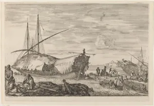 Stefano Della Bella Etching Drucke: Galley with Deck Covered with Sails, probably c. 1654 / 1655. Creator: Stefano della Bella