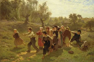 Children Playing Outdoors Drucke: The Game. Creator: Johan August Malmström