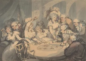 Heritage Art From The Past Drucke: A Gaming Table at Devonshire House, 1791. Creator: Thomas Rowlandson