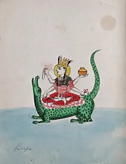 Ancient Indian Artwork Drucke: Ganga. Creator: Unknown