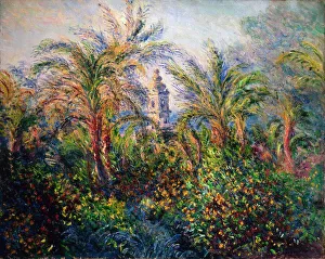 Drucke von Garten in Bordighera, Eindruck vom Morgen, 1884. Monet Claude (1840 - 1926). In der Sammlung des Staatsherzoglichen Museums im Winterpalast von Sankt Petersburg zu finden Claude Monet Drucke: Garten in Bordighera, Eindruck vom Morgen, 1884. Künstler: Claude Monet