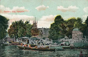 Richmond Upon Thames Landmarks Drucke: Garricks Villa, Hampton, c1910