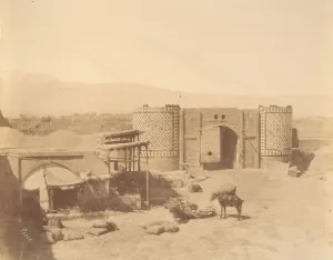 Iranian Architecture Drucke: [Gate of Government, Teheran, Iran], 1840s-60s. Creator: Luigi Pesce