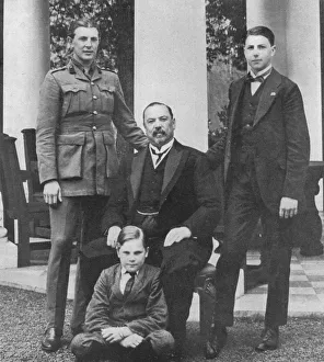 South African Politician Drucke: General Botha and his three sons, 1914