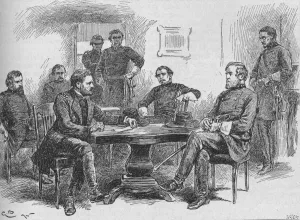 Black And White Prints USA Drucke: General Grant Reading The Terms of Surrender