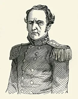 Black And White Military Image Drucke: General Patterson, 1849. Creator: Unknown