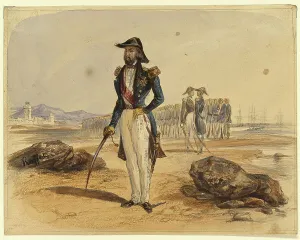 Naval Warfare Illustrations Drucke: General with Troops in Background, n.d. Creator: Auguste Raffet
