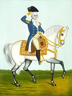 Allgemeiner General Washington auf einem weißen Reiter, um 1835 oder später. Schöpfer unbekannt